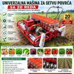 Univerzalna mašina za setvu povrća sa 20 reda