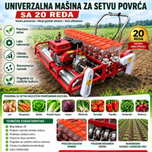 Univerzalna mašina za setvu povrća sa 20 reda
